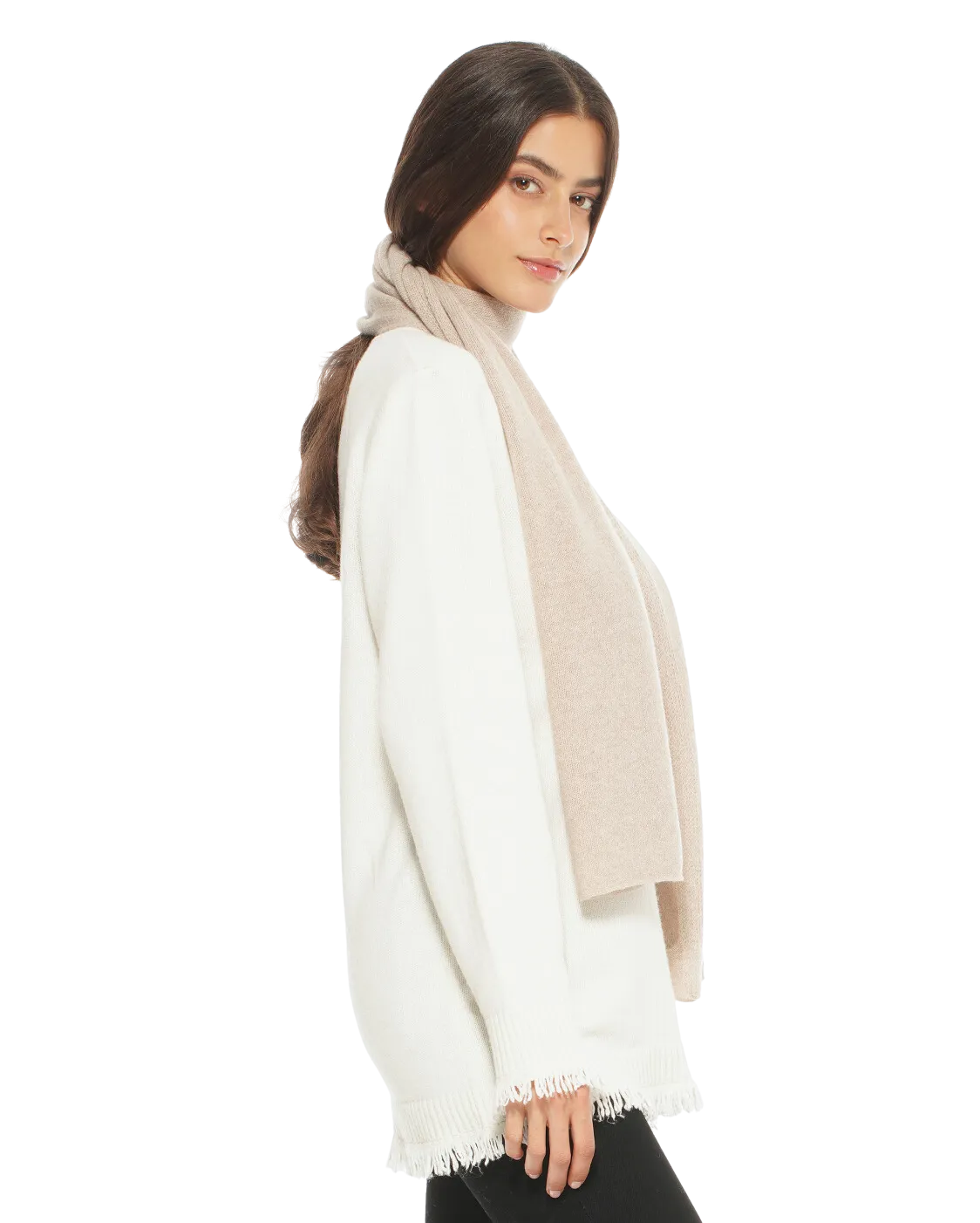 Pure Cashmere Maxi Scarf Taupe