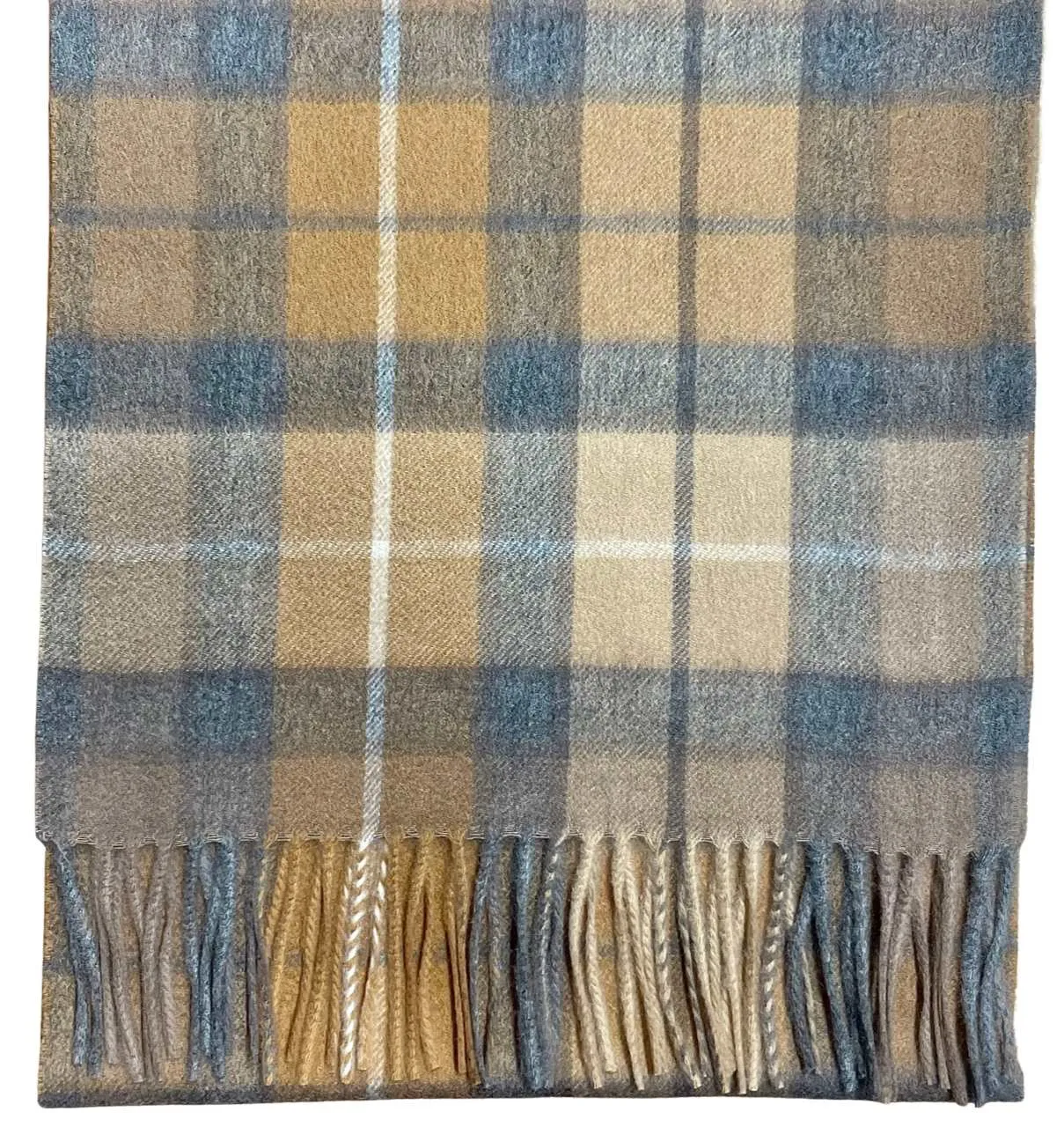 Pure Cashmere Scarf - Natural Buchanan Tartan