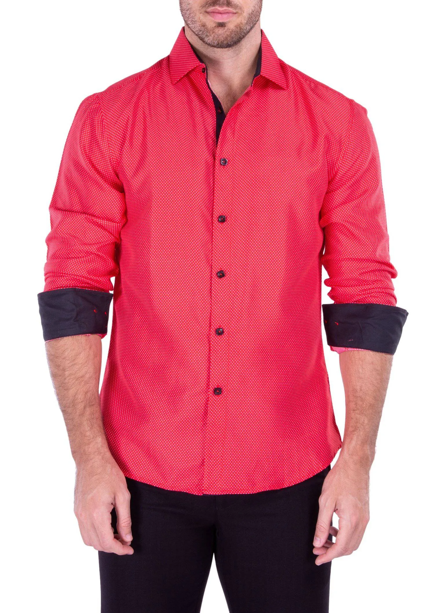 Red Micro Dot Men's Fashion Shirt