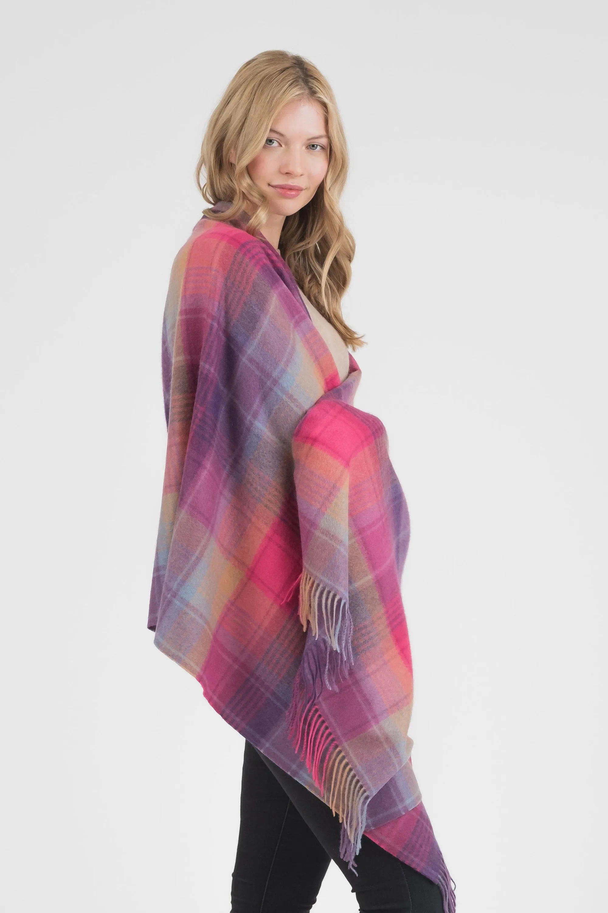 Repeat Edge Cashmere Stole - Pink