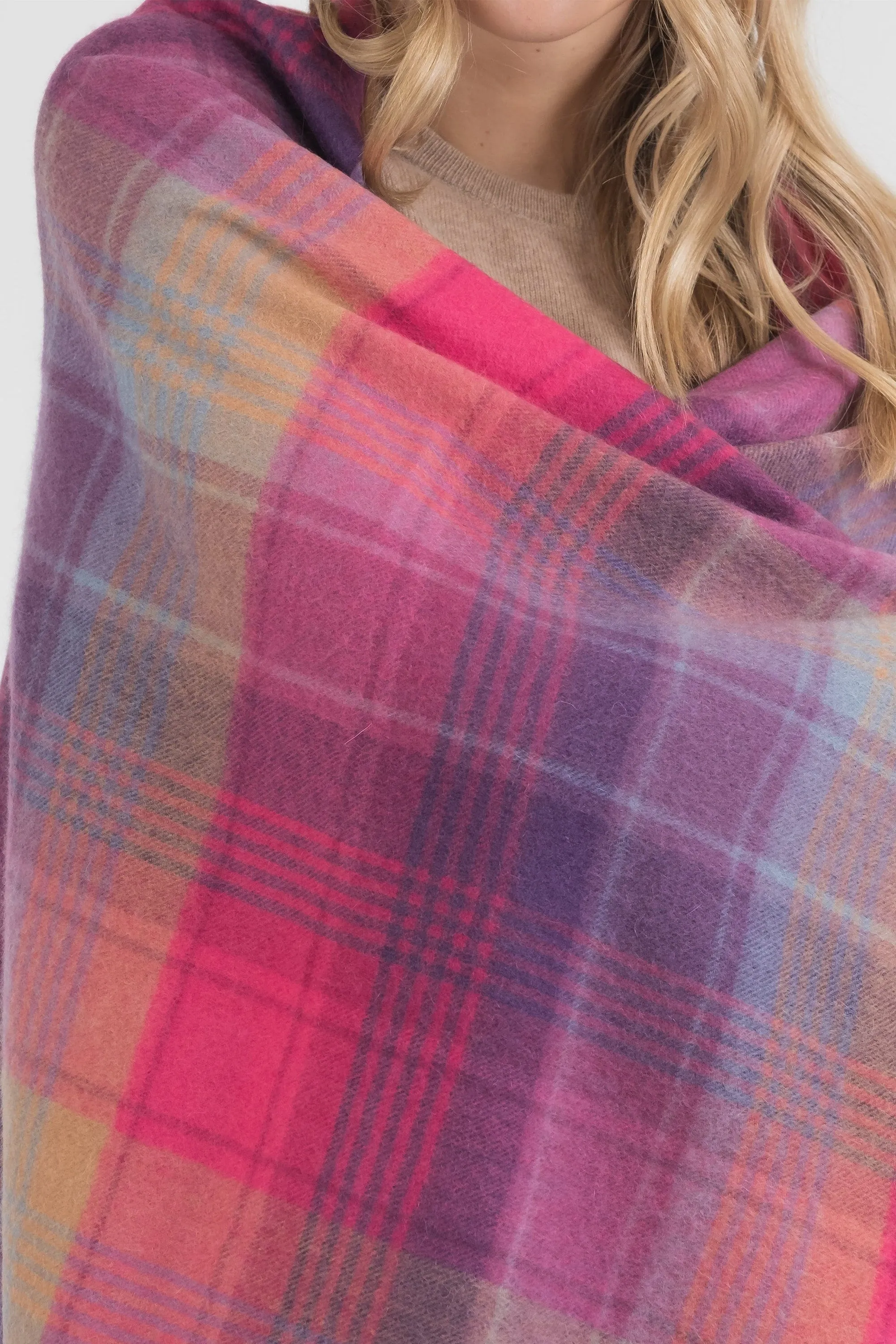 Repeat Edge Cashmere Stole - Pink