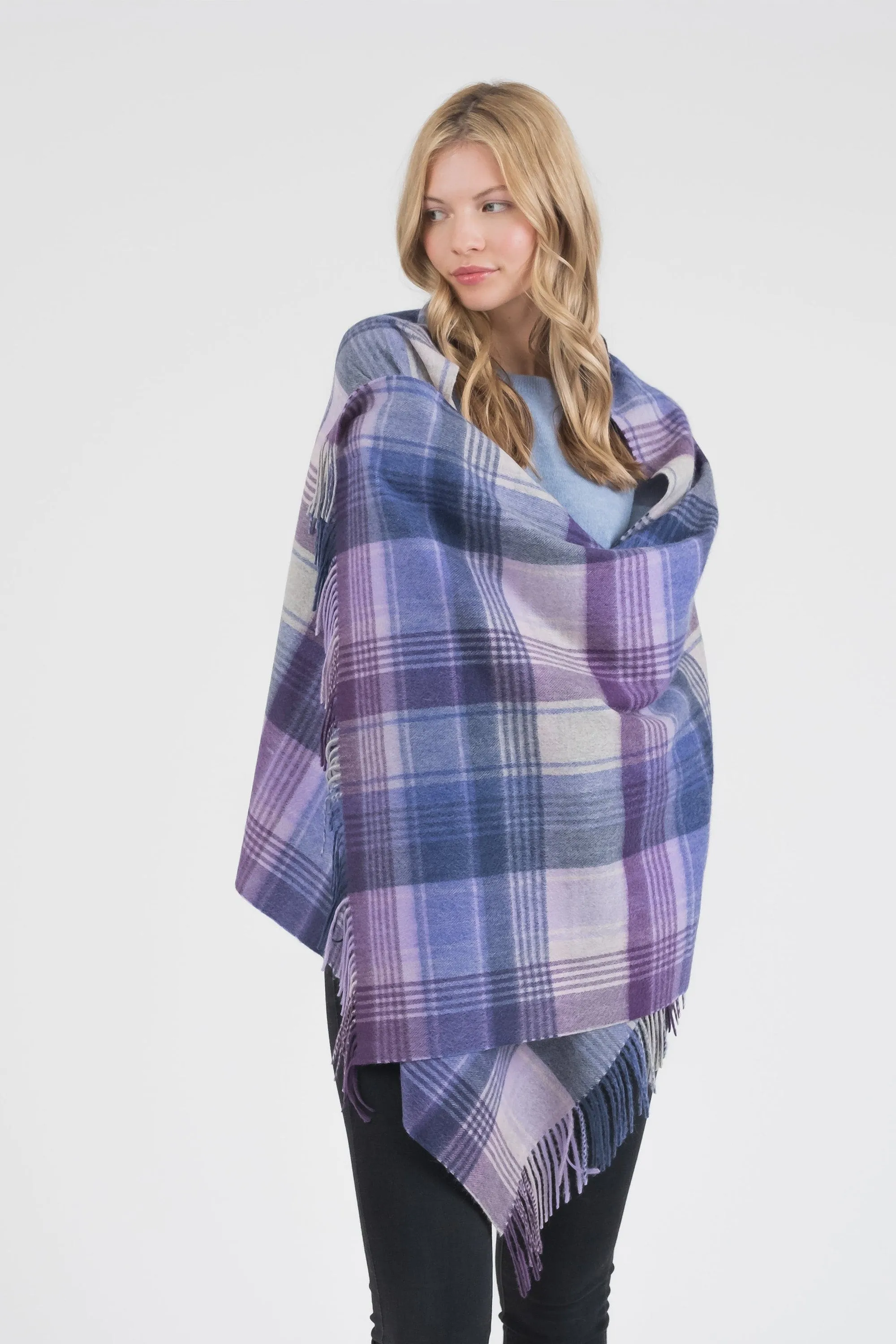 Repeat Edge Cashmere Stole - Purple