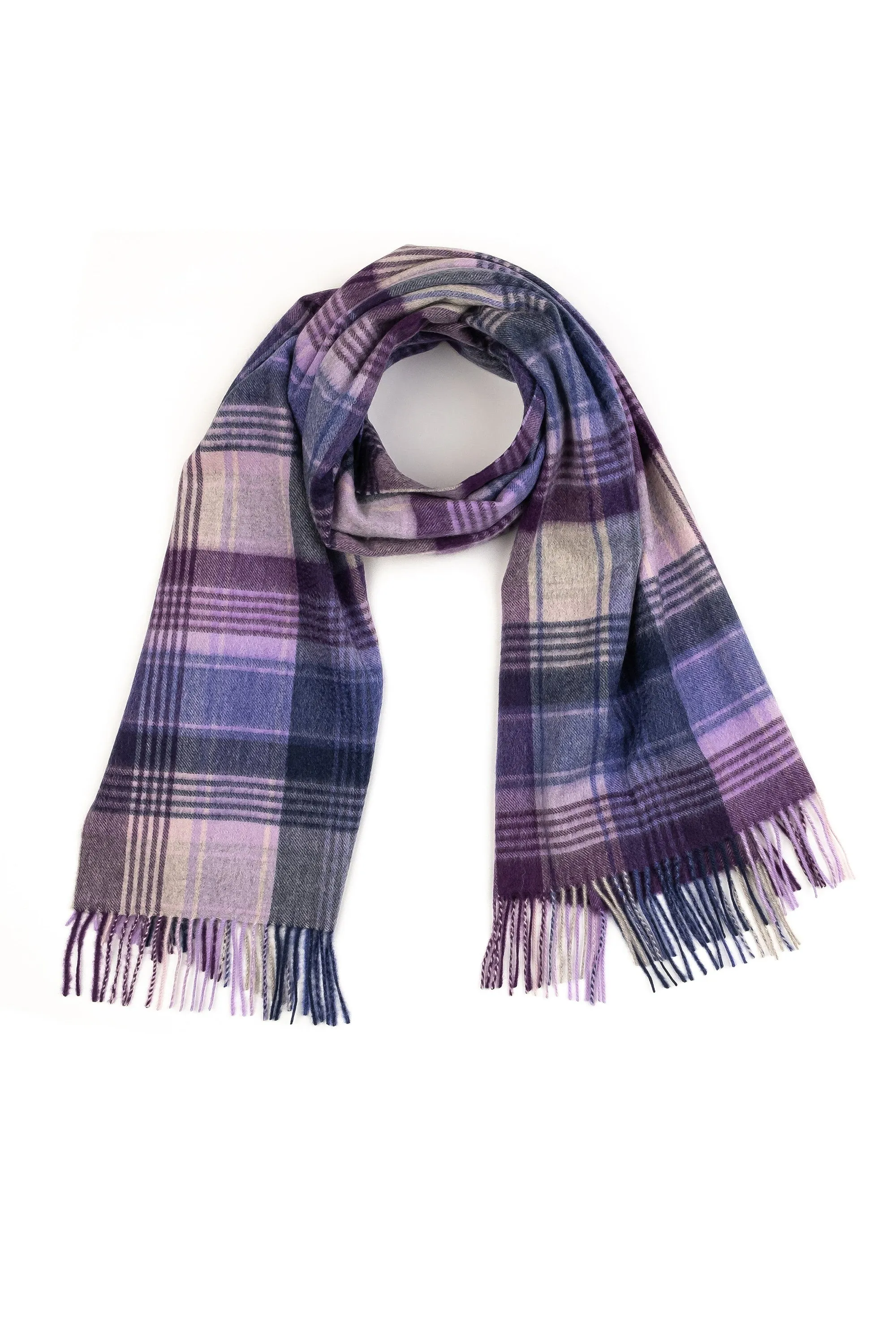 Repeat Edge Cashmere Stole - Purple