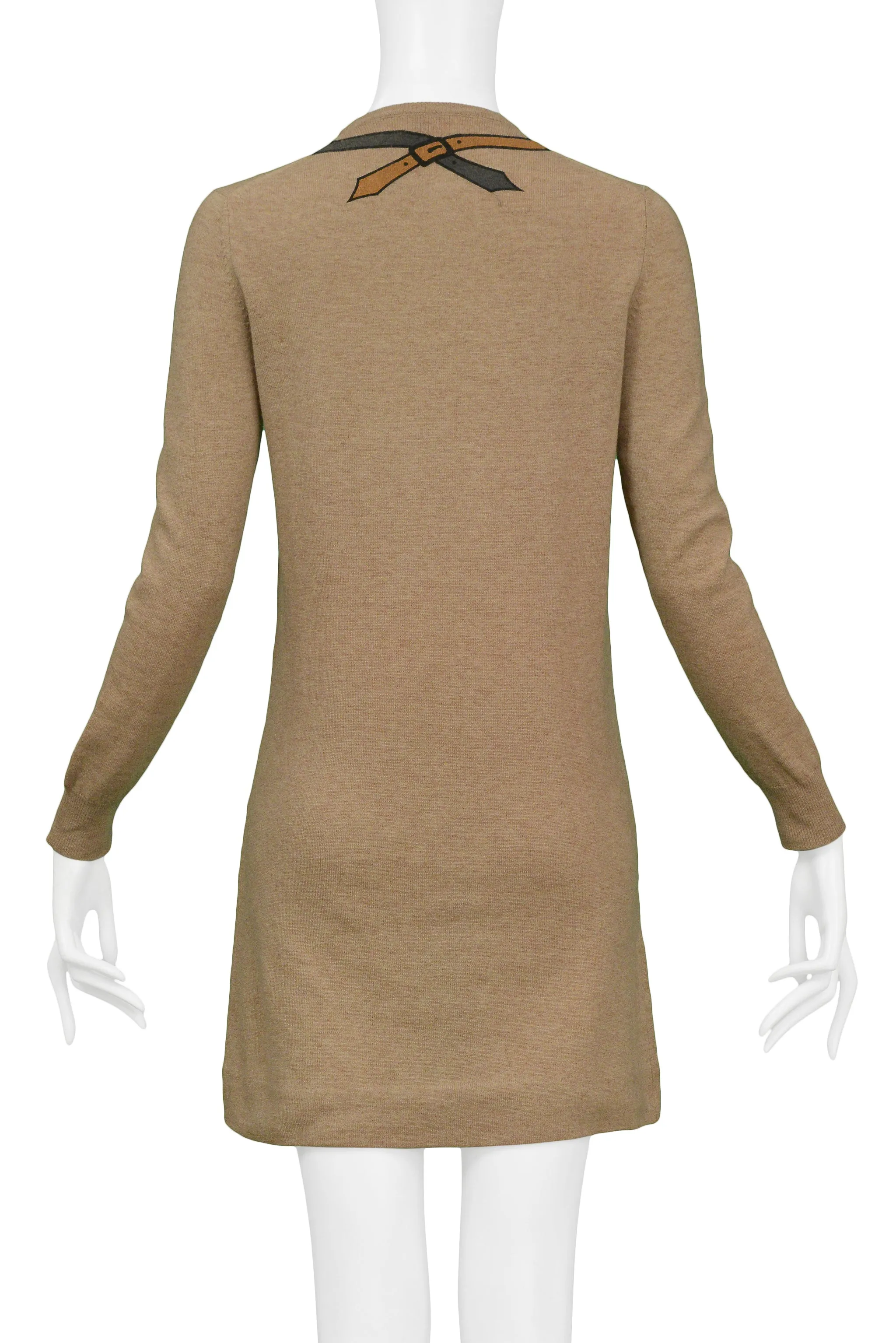 ROBERTA DI CAMERINO OATMEAL BROWN "R" MINI DRESS