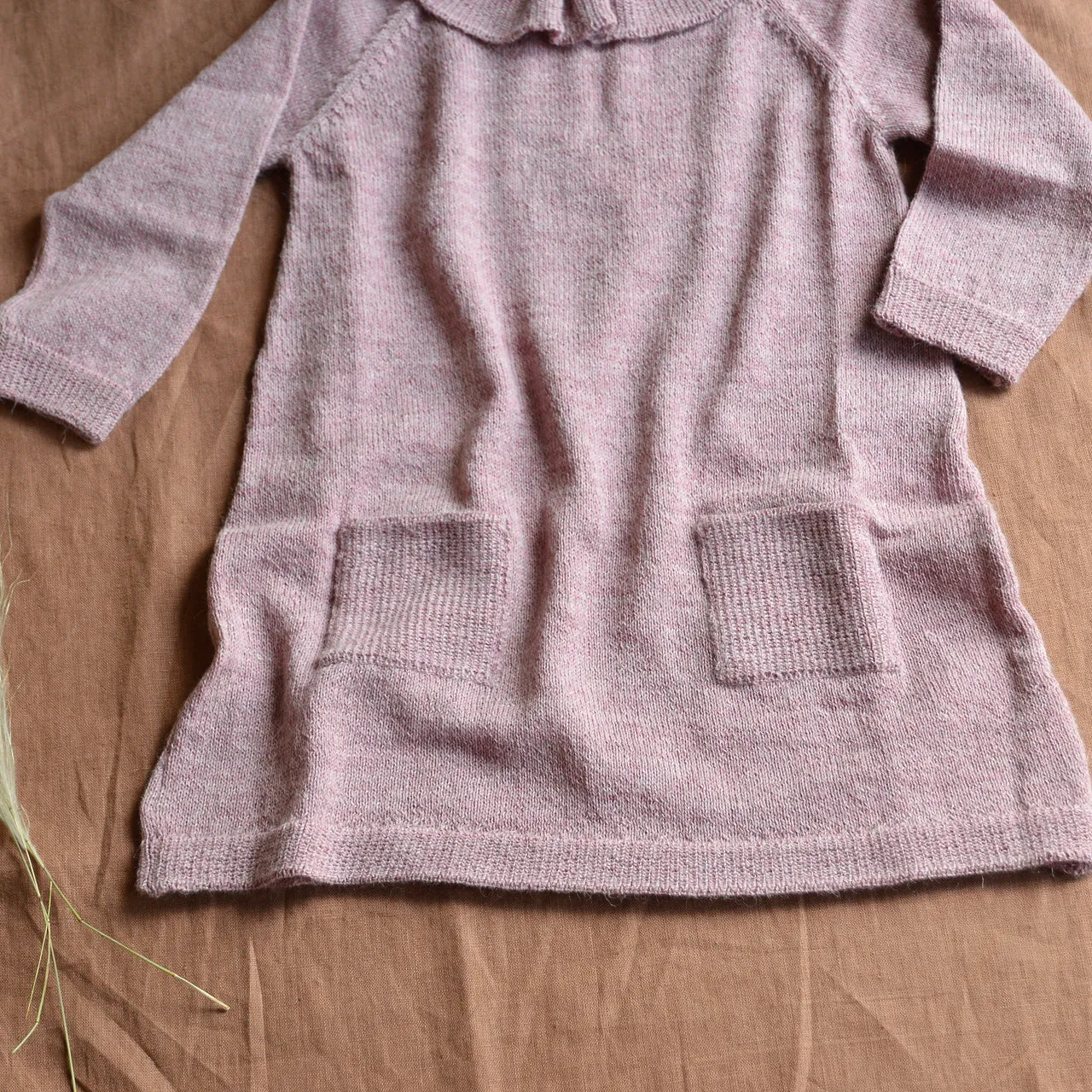 Ruffle Dress - 100% Alpaca - Rose (6-8y only) *Last One!