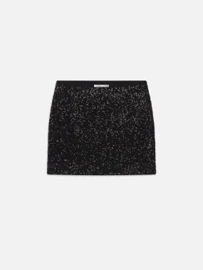 Sequin Mini Skirt -- Black