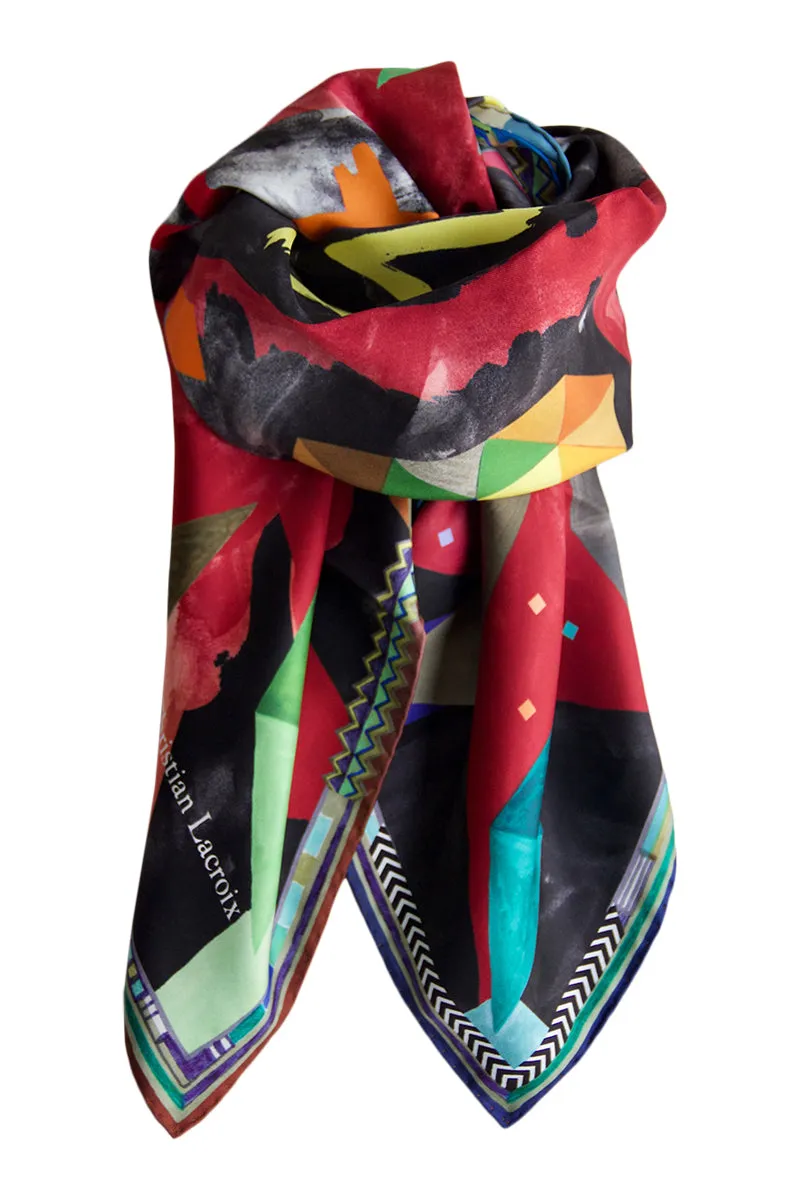 Silk scarf "Arlecchino" Lacroix red / bordeaux