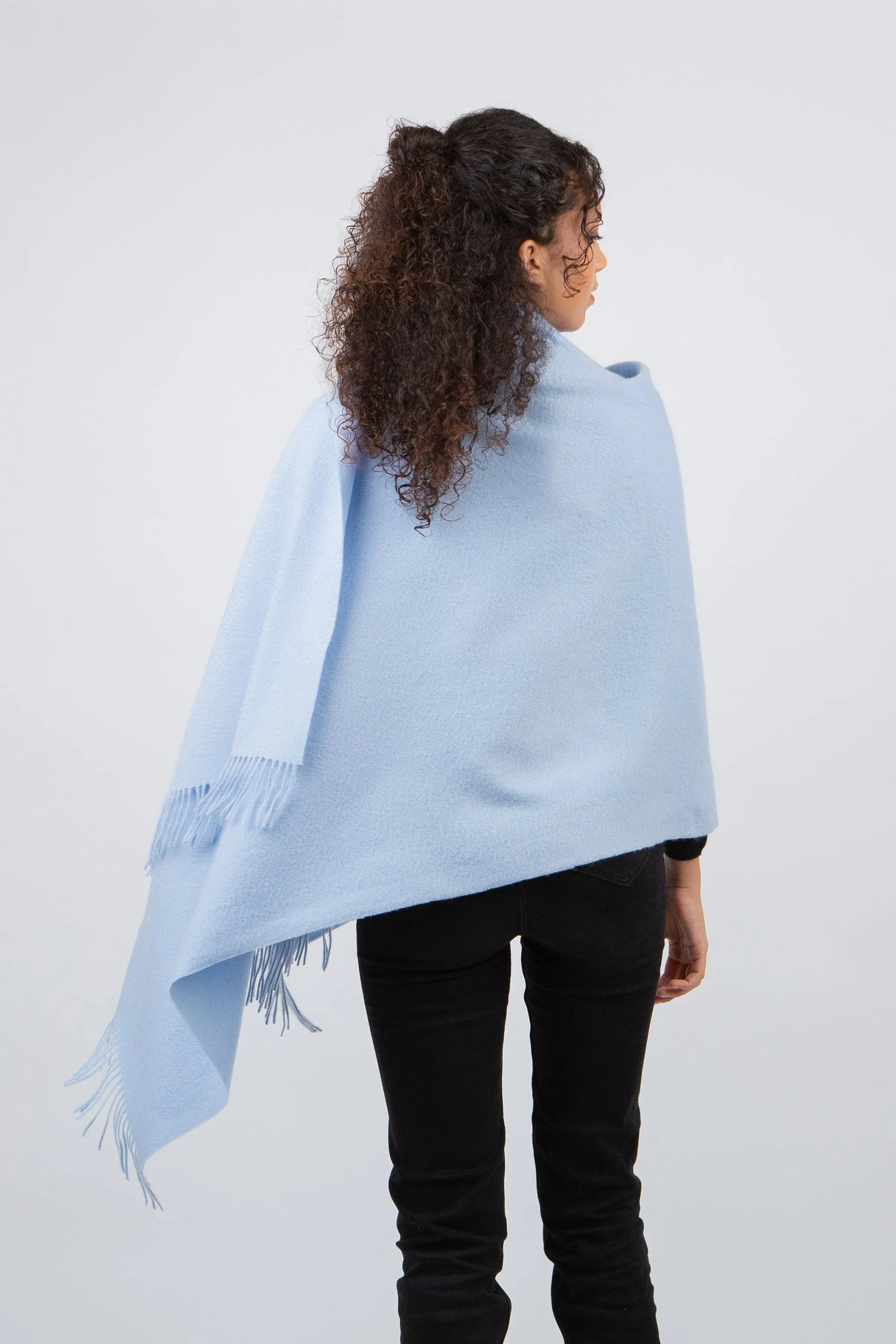 Solid Cashmere Stole - Cashmere Blue