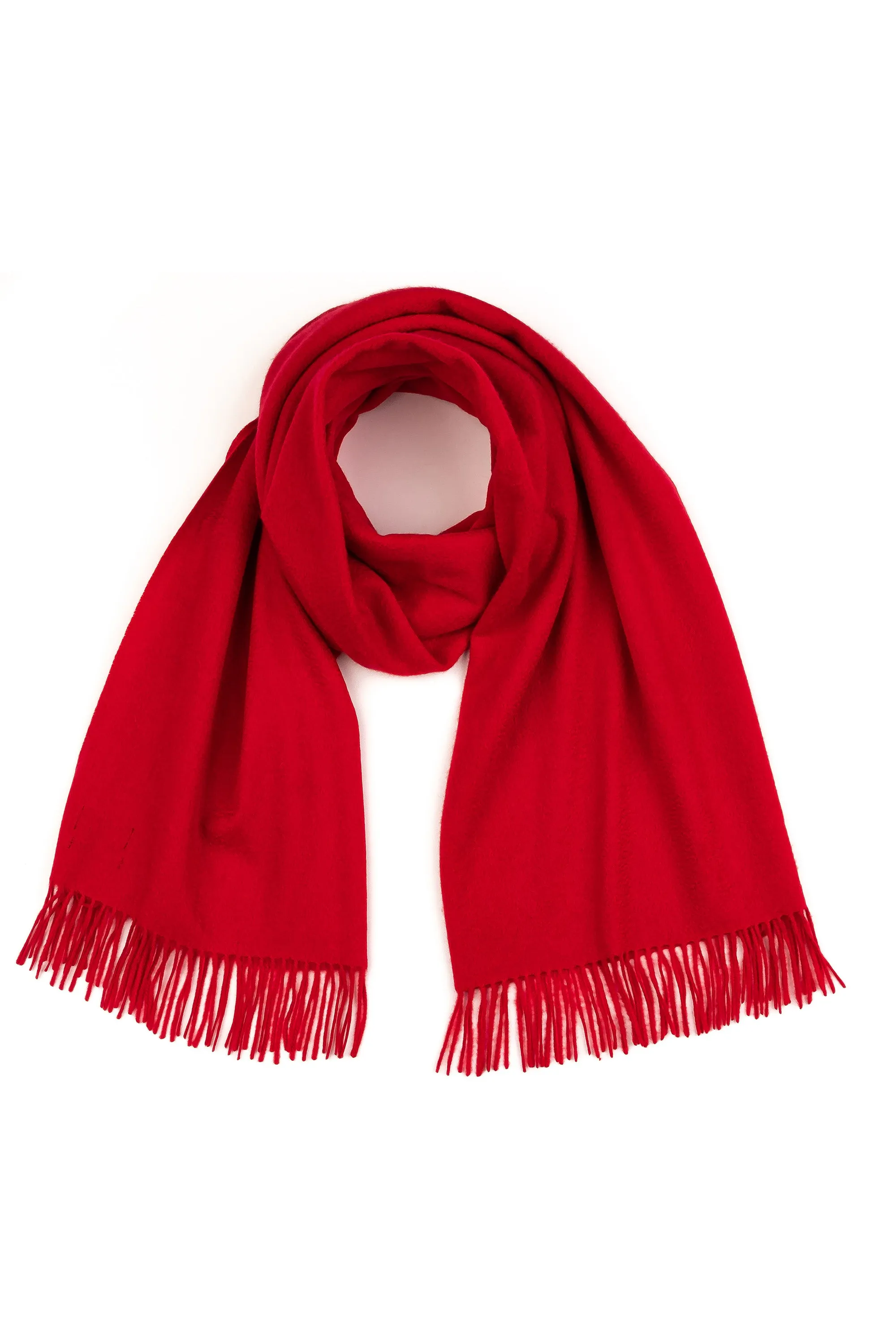 Solid Cashmere Stole - Chinese Red