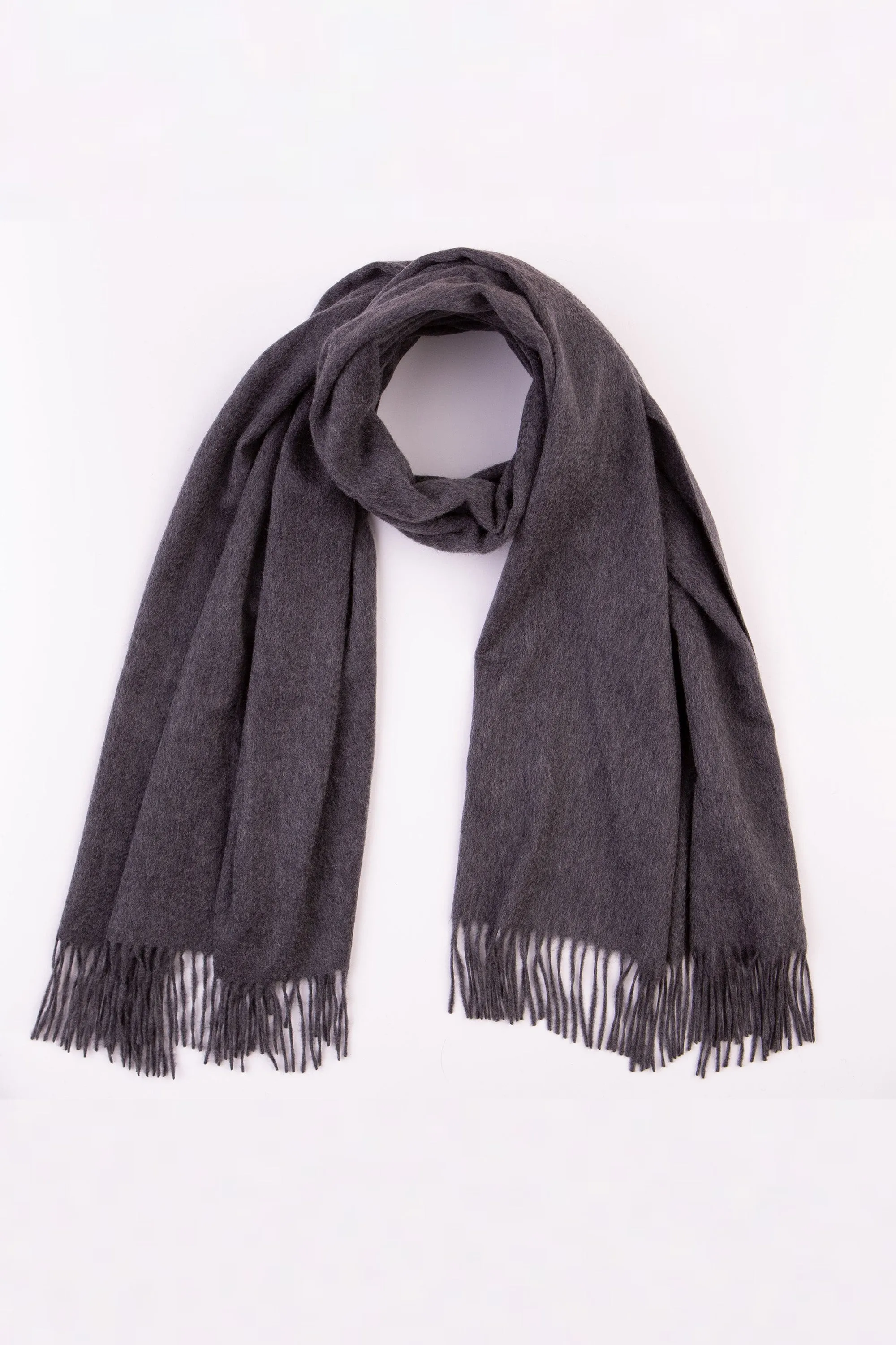 Solid Cashmere Stole - Steinway Grey