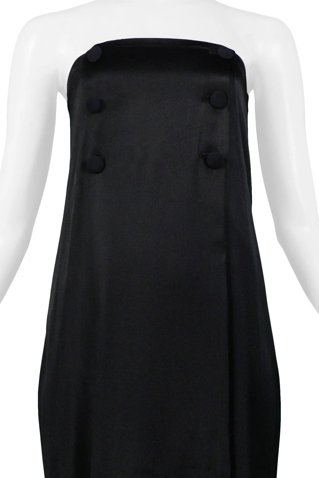 SOPRANO BLACK SATIN DOUBLE BREASTED DRESS