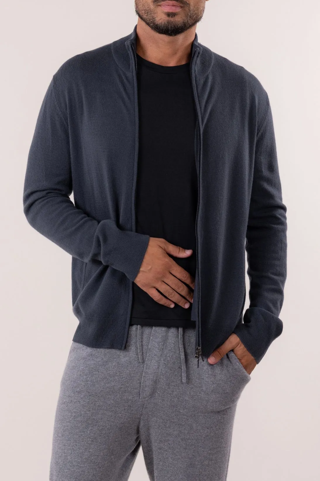 SUSTAINABLE CASHMERE FULL ZIP CARDIGAN