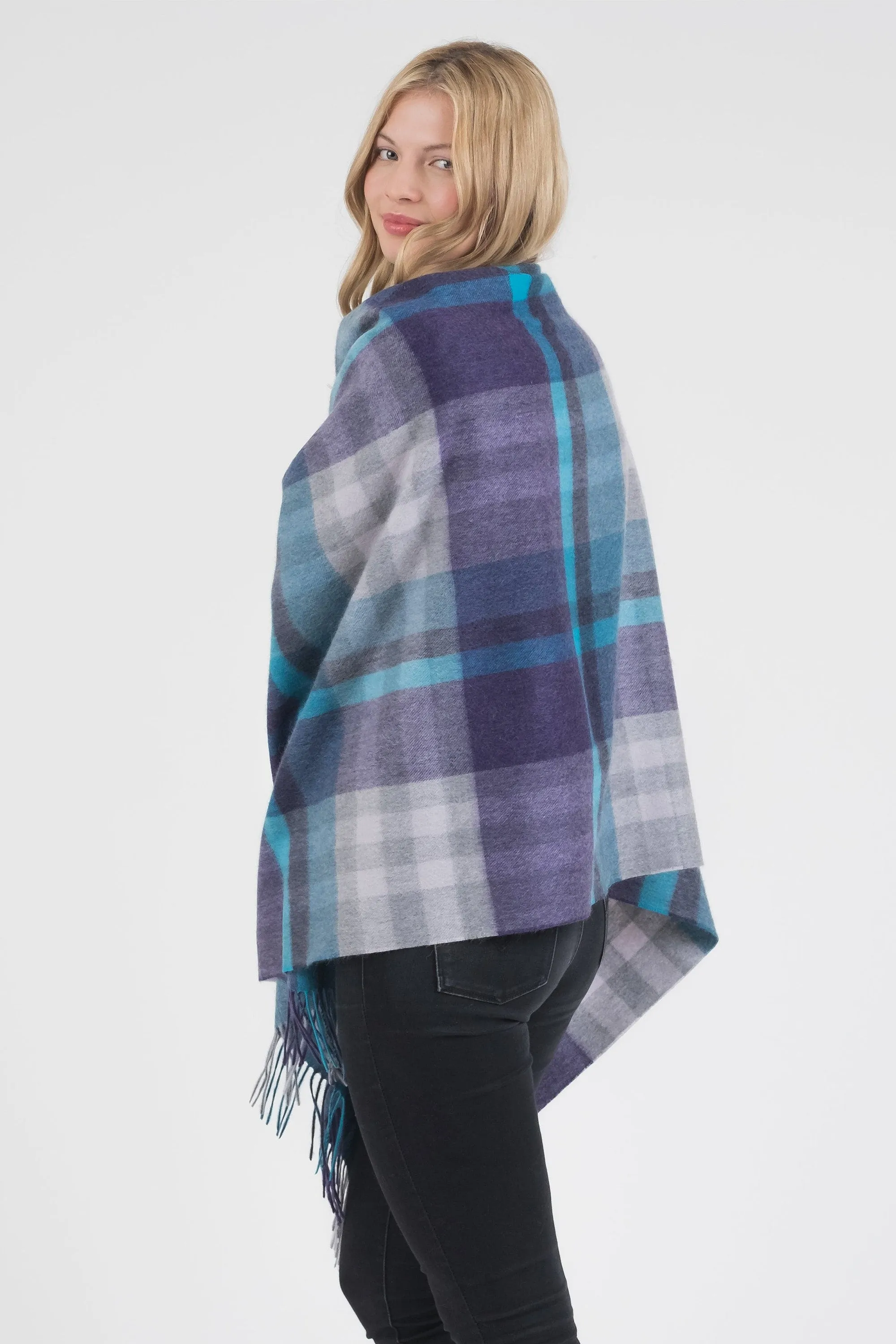 Tartan 2 Cashmere Stole - Blue