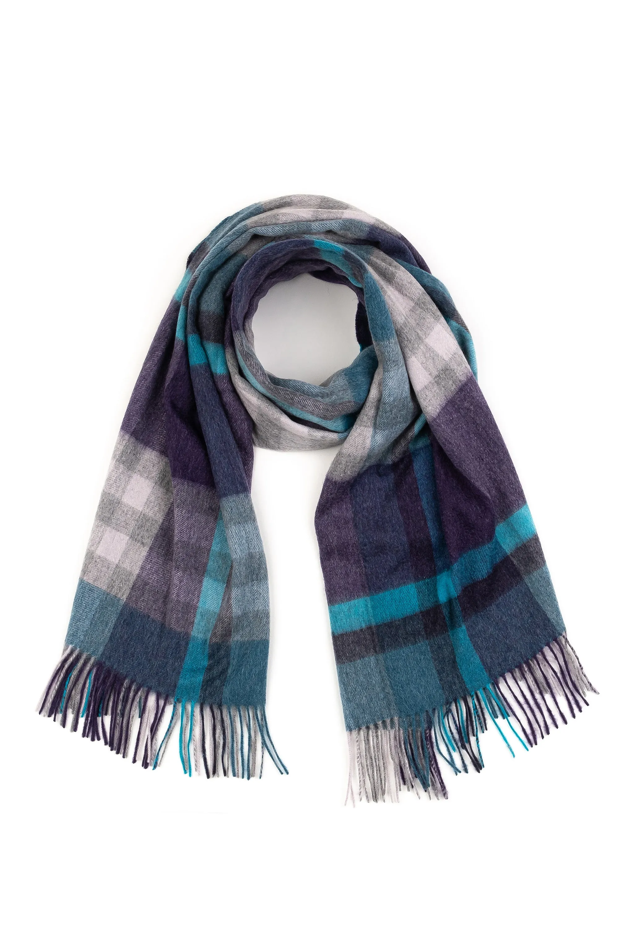 Tartan 2 Cashmere Stole - Blue