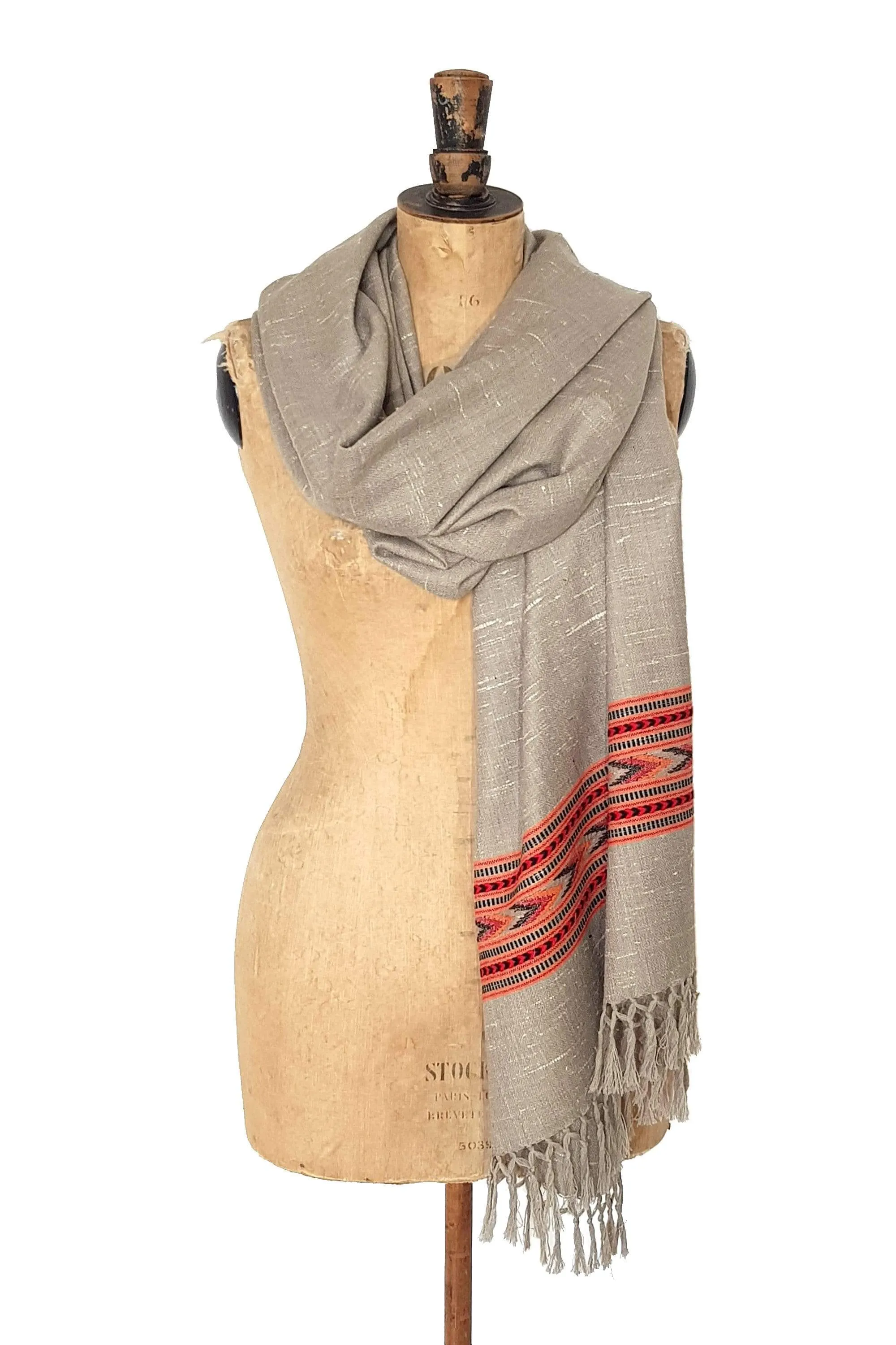 Taupe Kulla Handwoven Scarf