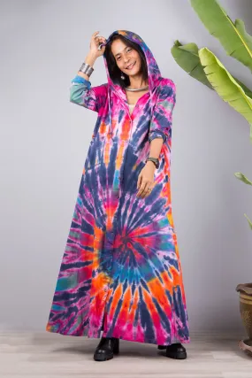 Tie dye hoodie dress