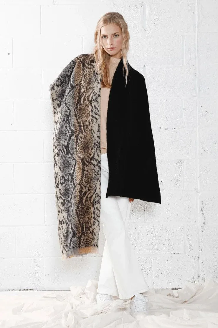 Two Toned Python Print Scarf/Shawl