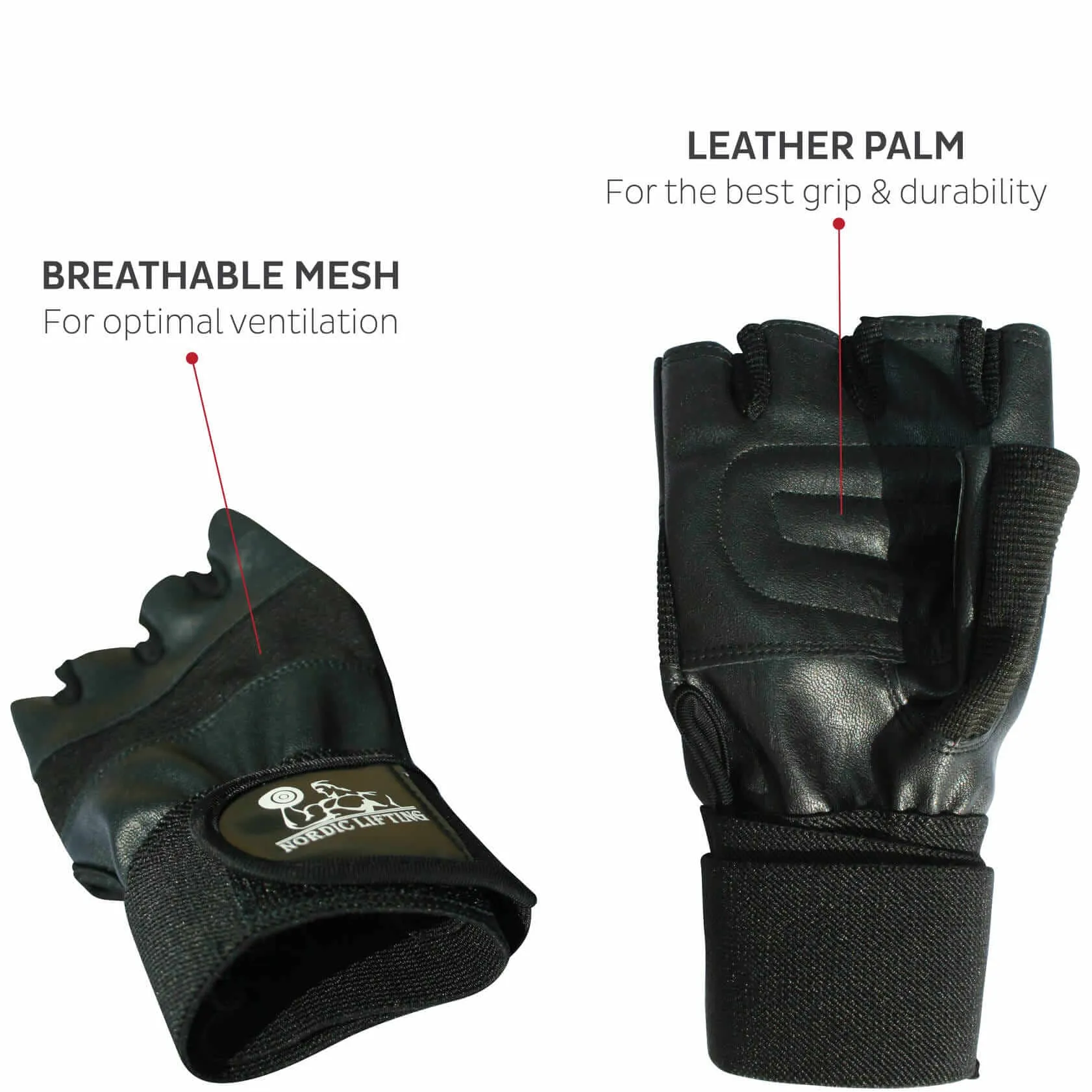 Weightlifting Gloves with 12" Wrist Support