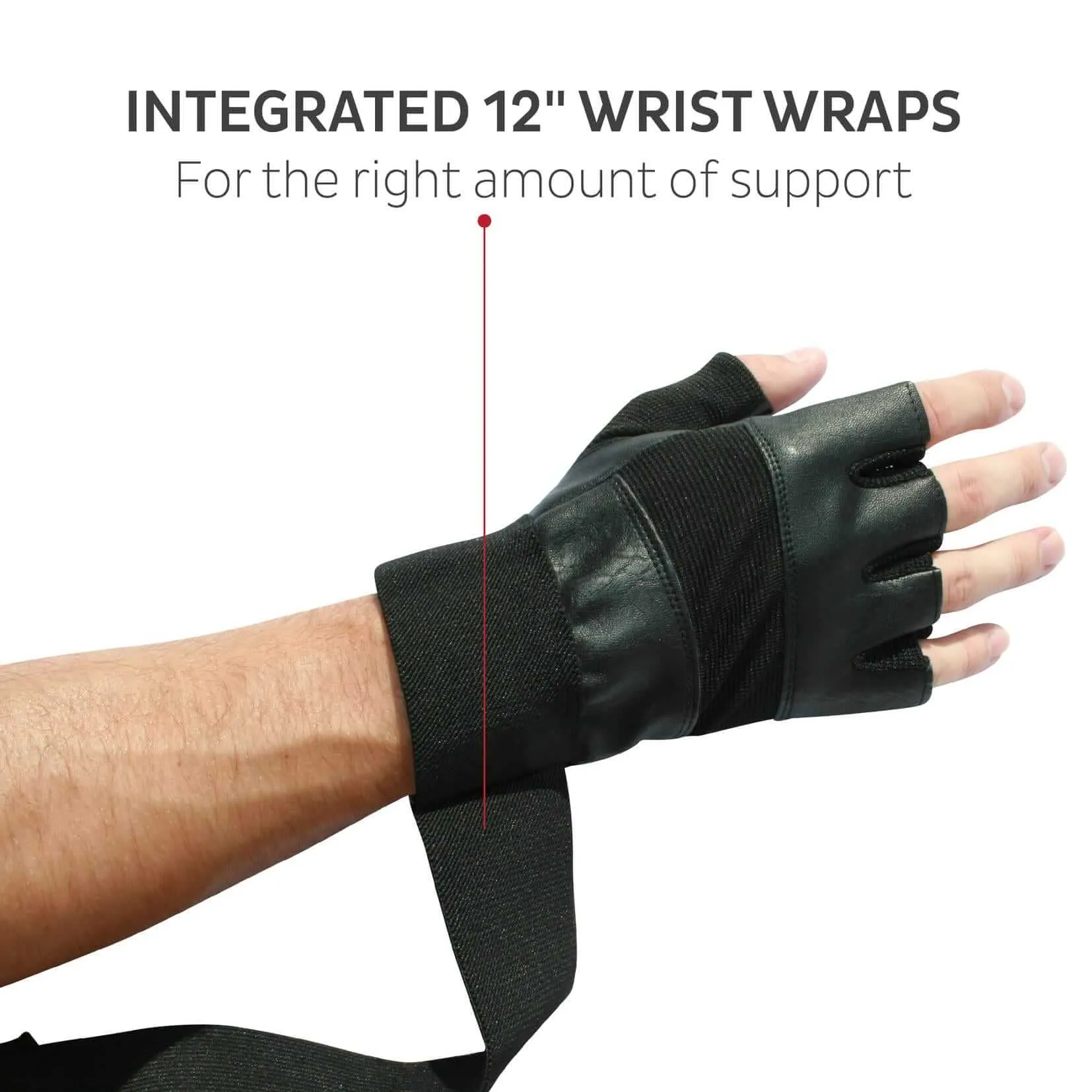 Weightlifting Gloves with 12" Wrist Support