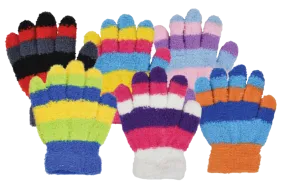 Winter Gloves-Kid's Magic Gloves, Cozy Yarn Stripe 2-4