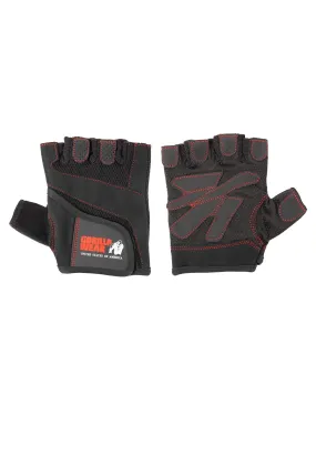 Women's Fitness Gloves - Black/Red Stitched