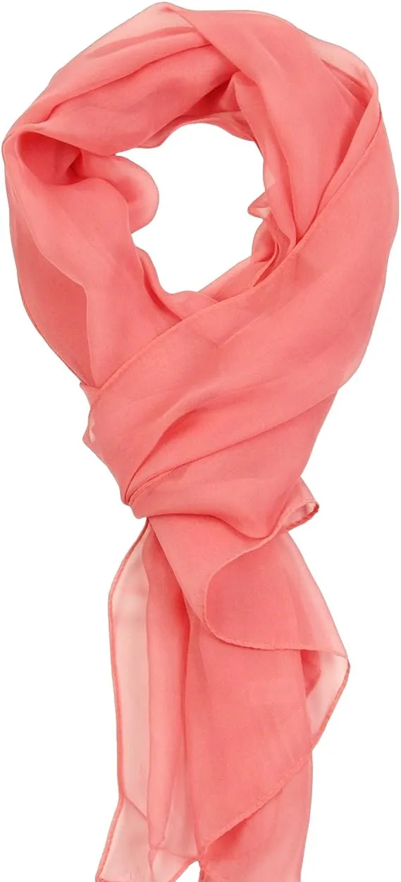 Women's Lightweight Silky Sheer Chiffon-Like Summer Scarves in Pretty Spring Colors