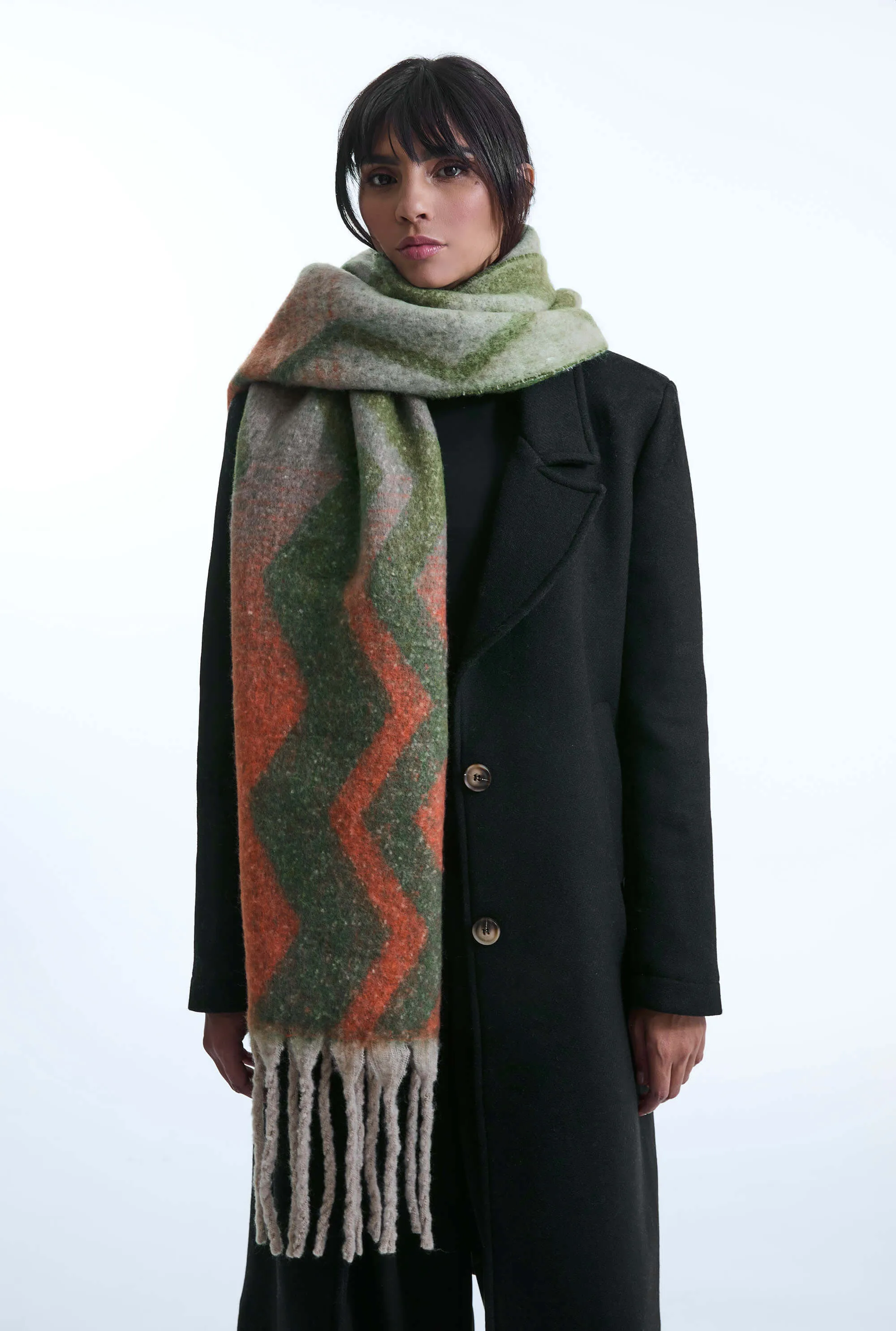 Zig Zag Green Scarf